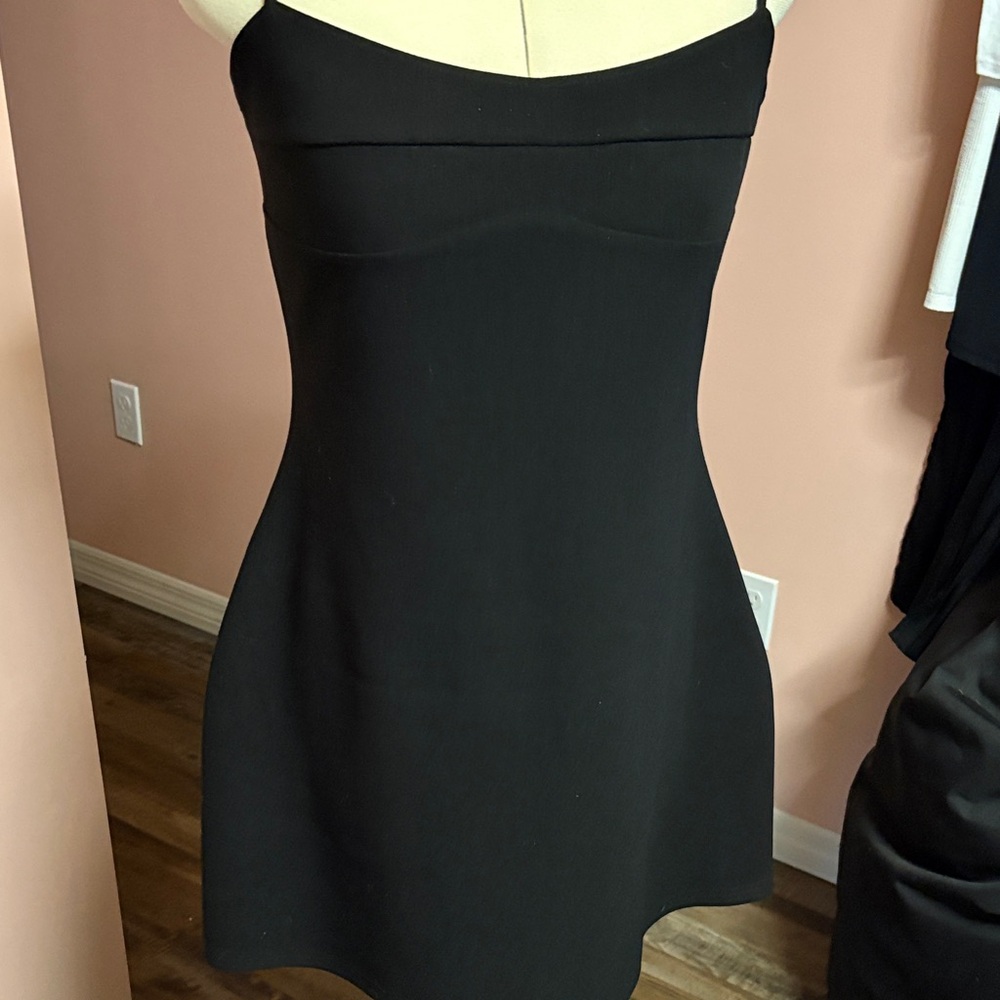 Black Mini Slip Dress with Slim Straps